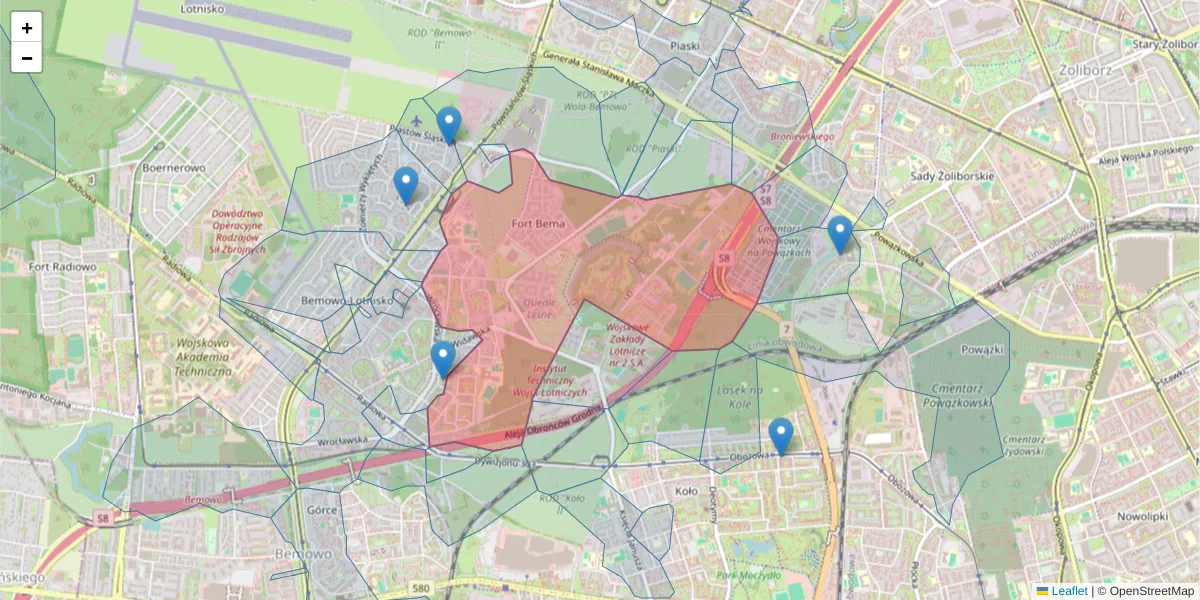 Szczegółowa mapa kodu pocztowego 01-494 z granicami, sąsiednimi kodami pocztowymi i urzędami pocztowymi