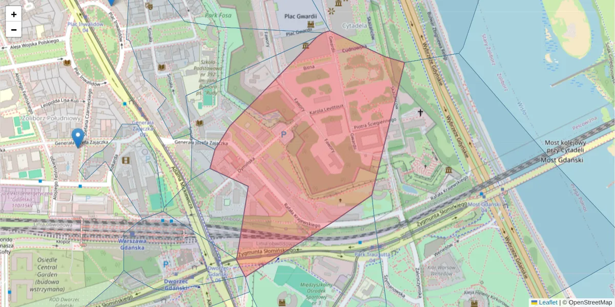 Szczegółowa mapa kodu pocztowego 01-520 z granicami, sąsiednimi kodami pocztowymi i urzędami pocztowymi