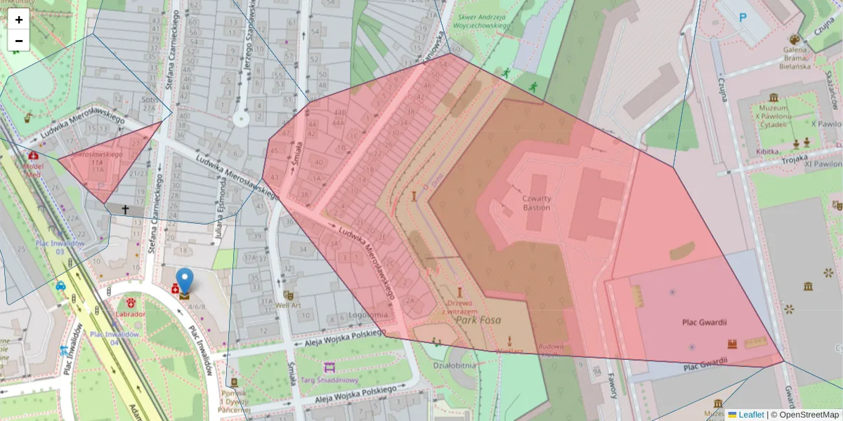 Szczegółowa mapa kodu pocztowego 01-527 z granicami, sąsiednimi kodami pocztowymi i urzędami pocztowymi