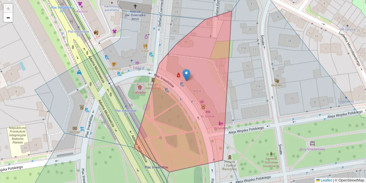 Szczegółowa mapa kodu pocztowego 01-553 z granicami, sąsiednimi kodami pocztowymi i urzędami pocztowymi