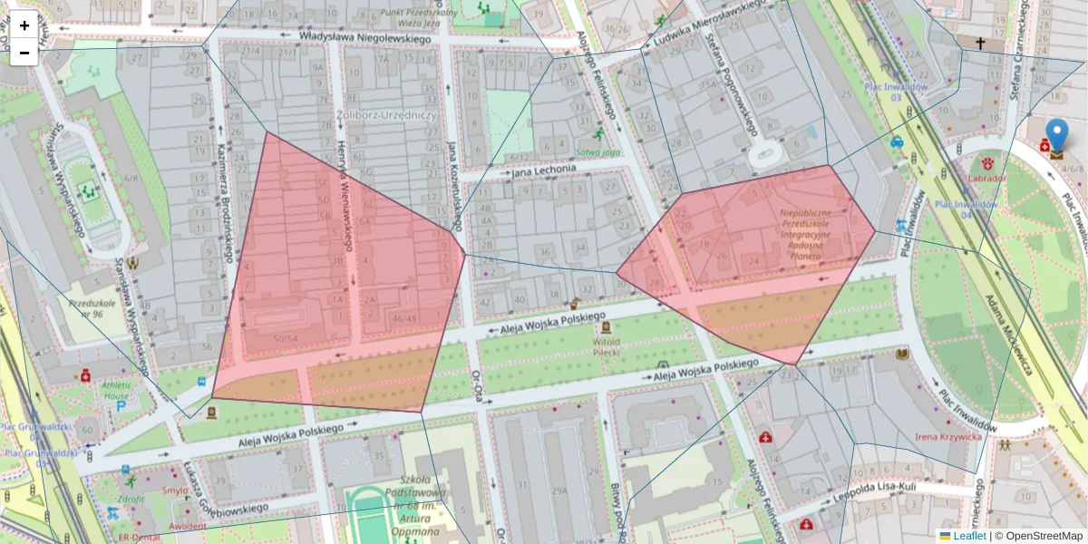 Szczegółowa mapa kodu pocztowego 01-554 z granicami, sąsiednimi kodami pocztowymi i urzędami pocztowymi