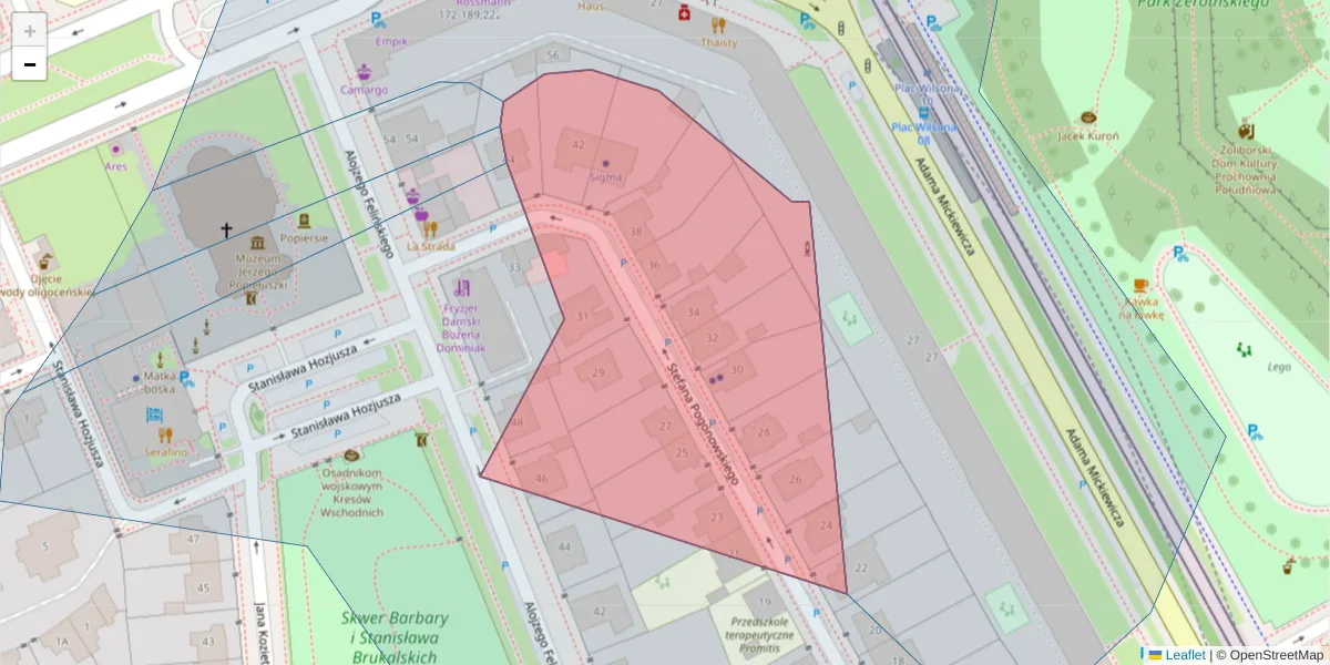 Szczegółowa mapa kodu pocztowego 01-564 z granicami, sąsiednimi kodami pocztowymi i urzędami pocztowymi