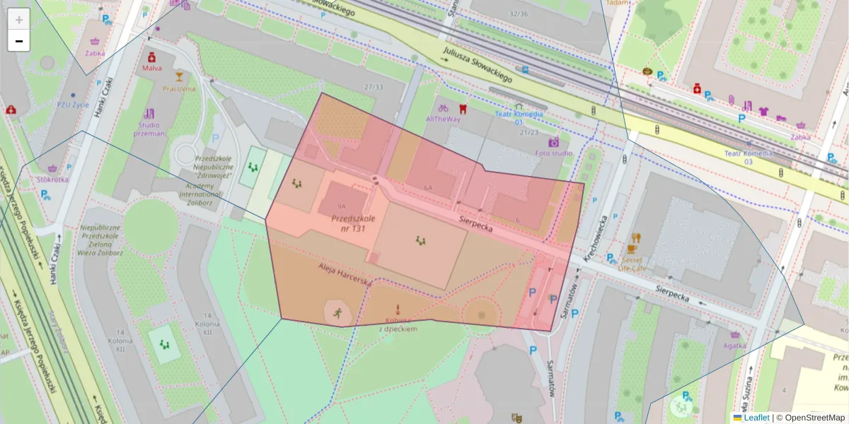 Szczegółowa mapa kodu pocztowego 01-593 z granicami, sąsiednimi kodami pocztowymi i urzędami pocztowymi
