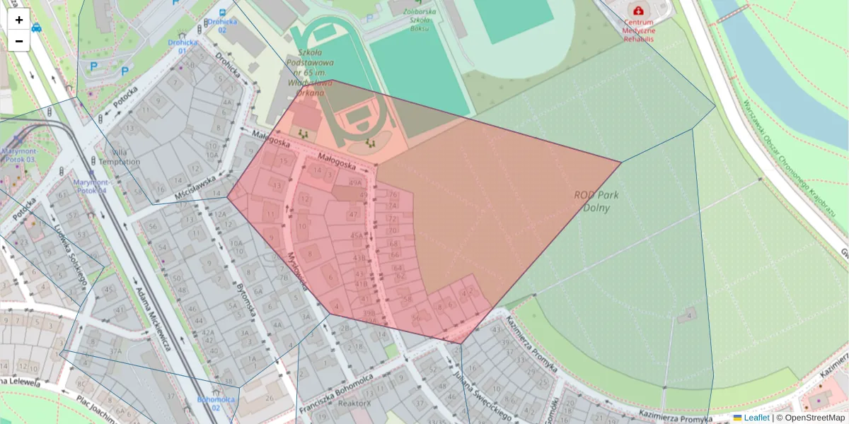 Szczegółowa mapa kodu pocztowego 01-603 z granicami, sąsiednimi kodami pocztowymi i urzędami pocztowymi