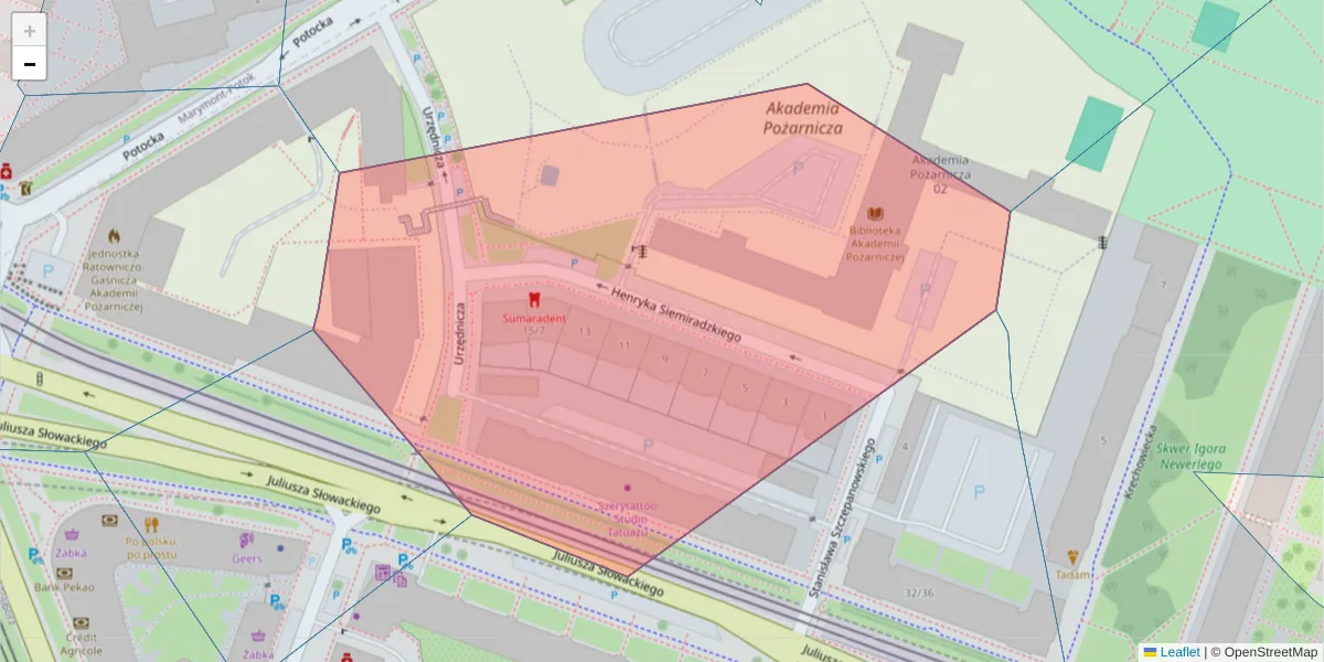 Szczegółowa mapa kodu pocztowego 01-630 z granicami, sąsiednimi kodami pocztowymi i urzędami pocztowymi