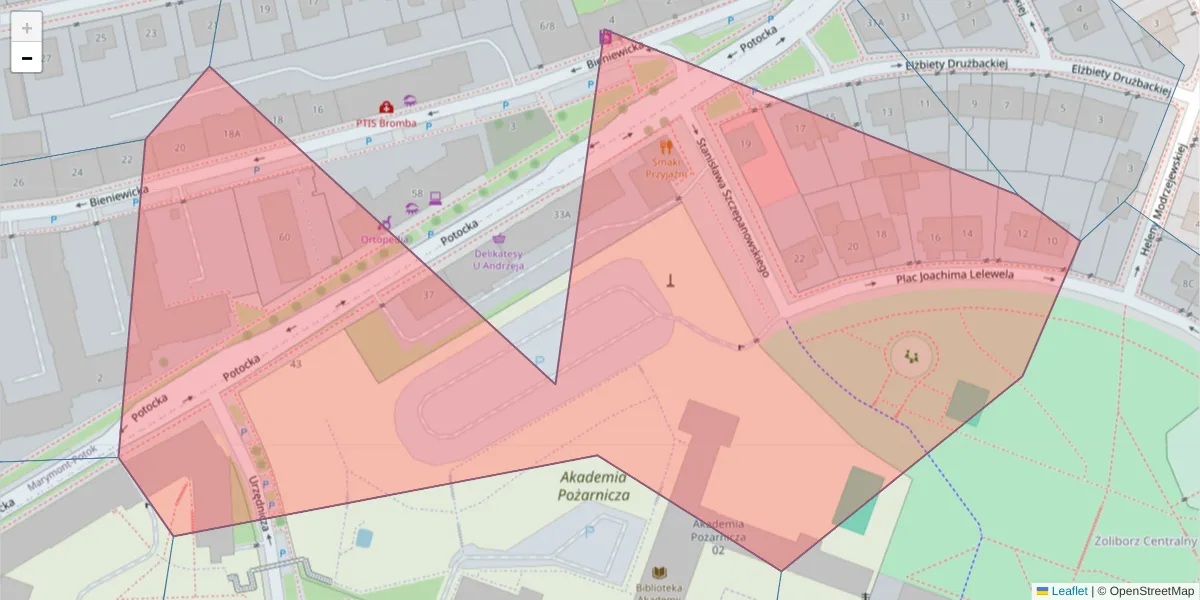 Szczegółowa mapa kodu pocztowego 01-631 z granicami, sąsiednimi kodami pocztowymi i urzędami pocztowymi