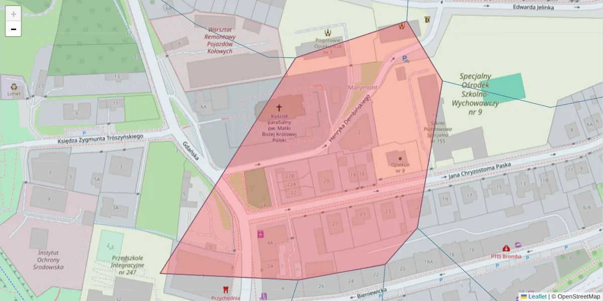 Szczegółowa mapa kodu pocztowego 01-640 z granicami, sąsiednimi kodami pocztowymi i urzędami pocztowymi