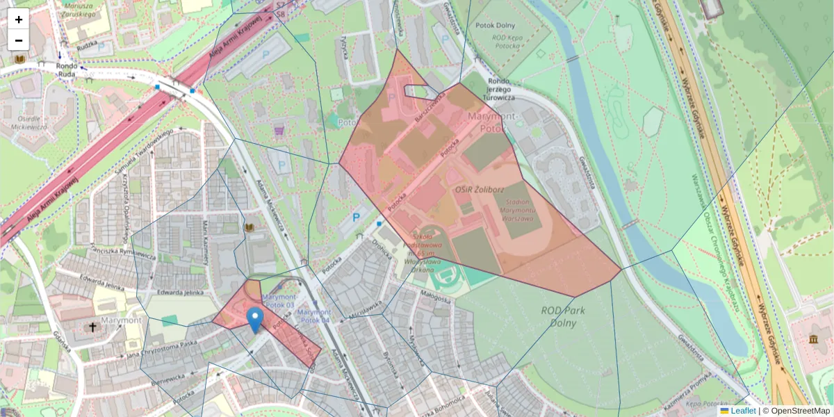 Szczegółowa mapa kodu pocztowego 01-652 z granicami, sąsiednimi kodami pocztowymi i urzędami pocztowymi