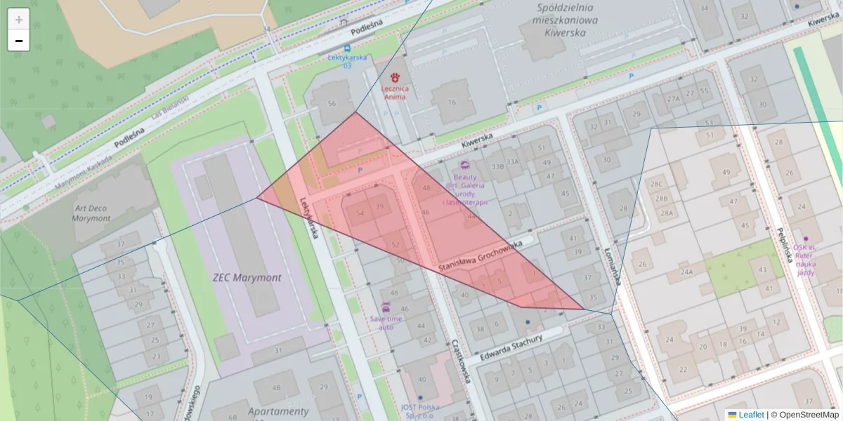 Szczegółowa mapa kodu pocztowego 01-678 z granicami, sąsiednimi kodami pocztowymi i urzędami pocztowymi