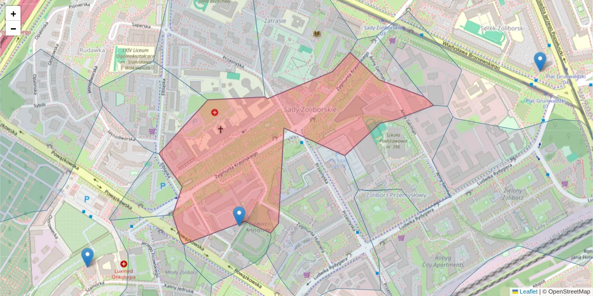 Szczegółowa mapa kodu pocztowego 01-755 z granicami, sąsiednimi kodami pocztowymi i urzędami pocztowymi