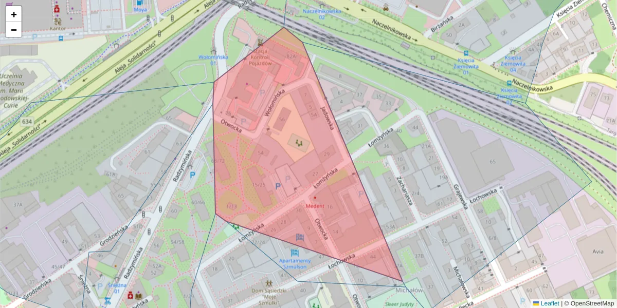 Szczegółowa mapa kodu pocztowego 01-759 z granicami, sąsiednimi kodami pocztowymi i urzędami pocztowymi