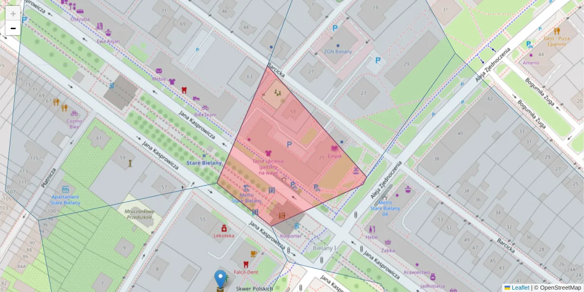 Szczegółowa mapa kodu pocztowego 01-806 z granicami, sąsiednimi kodami pocztowymi i urzędami pocztowymi