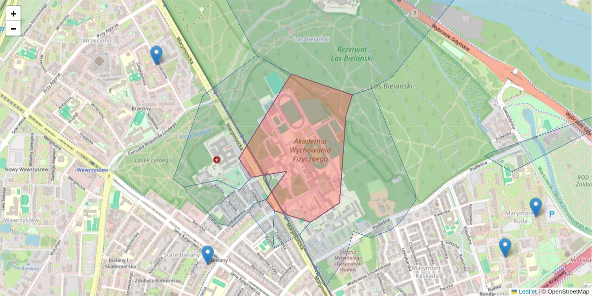 Szczegółowa mapa kodu pocztowego 01-813 z granicami, sąsiednimi kodami pocztowymi i urzędami pocztowymi
