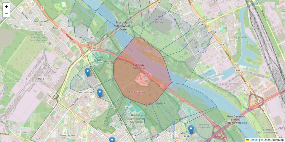 Szczegółowa mapa kodu pocztowego 01-815 z granicami, sąsiednimi kodami pocztowymi i urzędami pocztowymi