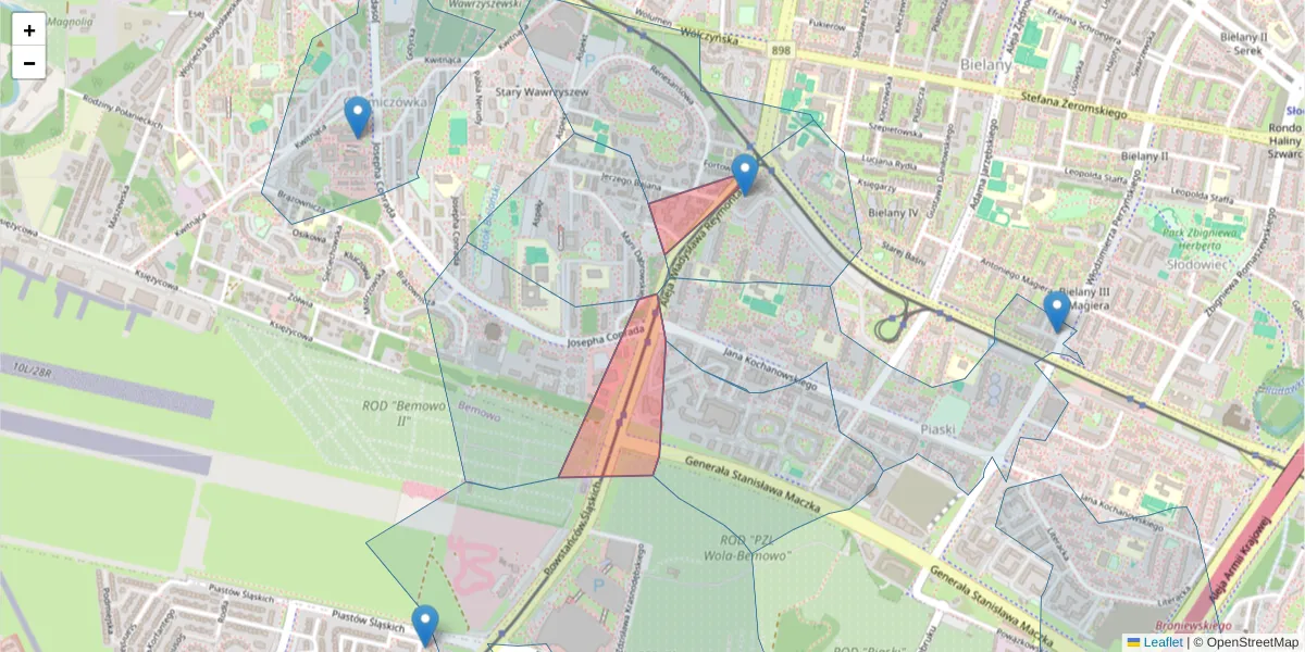 Szczegółowa mapa kodu pocztowego 01-840 z granicami, sąsiednimi kodami pocztowymi i urzędami pocztowymi