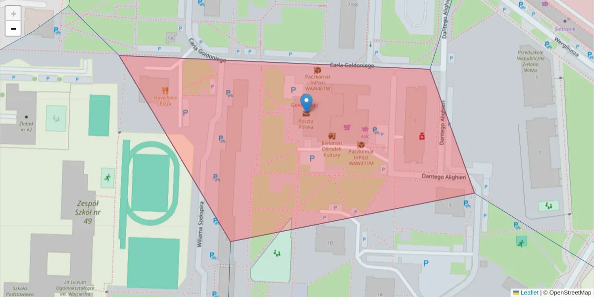 Szczegółowa mapa kodu pocztowego 01-906 z granicami, sąsiednimi kodami pocztowymi i urzędami pocztowymi