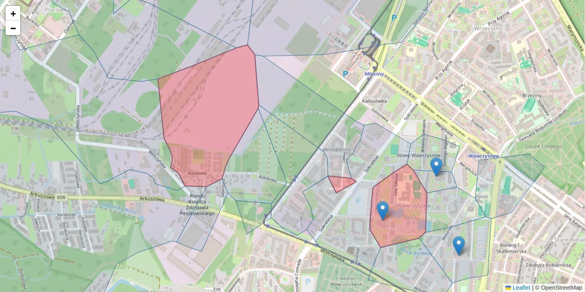 Szczegółowa mapa kodu pocztowego 01-910 z granicami, sąsiednimi kodami pocztowymi i urzędami pocztowymi