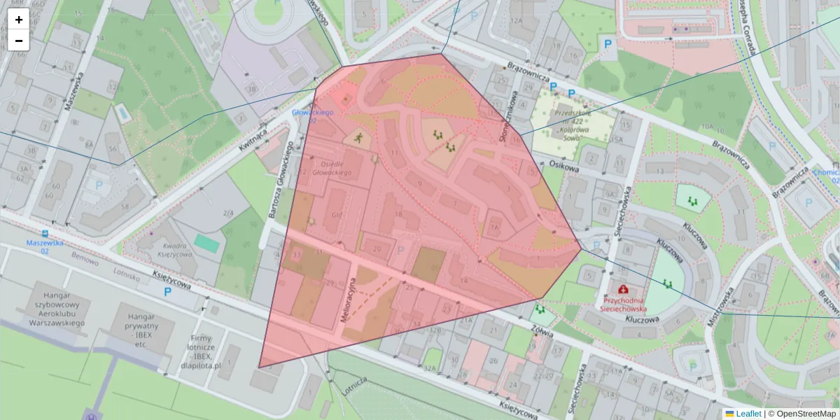 Szczegółowa mapa kodu pocztowego 01-927 z granicami, sąsiednimi kodami pocztowymi i urzędami pocztowymi