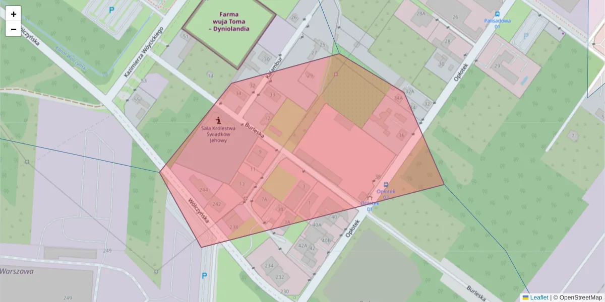 Szczegółowa mapa kodu pocztowego 01-939 z granicami, sąsiednimi kodami pocztowymi i urzędami pocztowymi