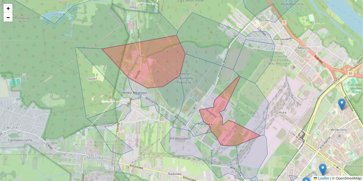 Szczegółowa mapa kodu pocztowego 01-940 z granicami, sąsiednimi kodami pocztowymi i urzędami pocztowymi