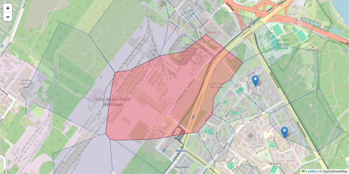 Szczegółowa mapa kodu pocztowego 01-943 z granicami, sąsiednimi kodami pocztowymi i urzędami pocztowymi