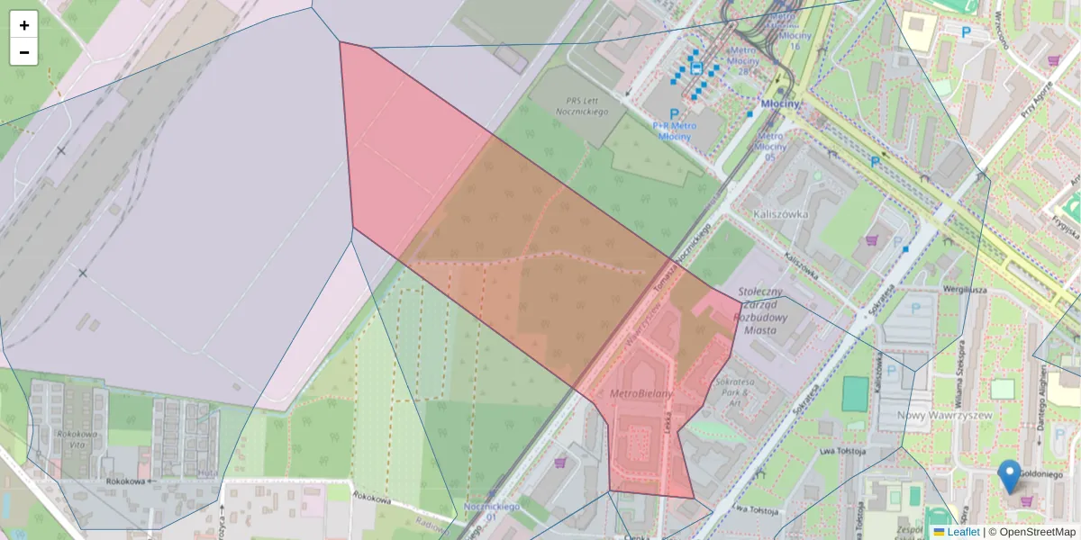 Szczegółowa mapa kodu pocztowego 01-948 z granicami, sąsiednimi kodami pocztowymi i urzędami pocztowymi