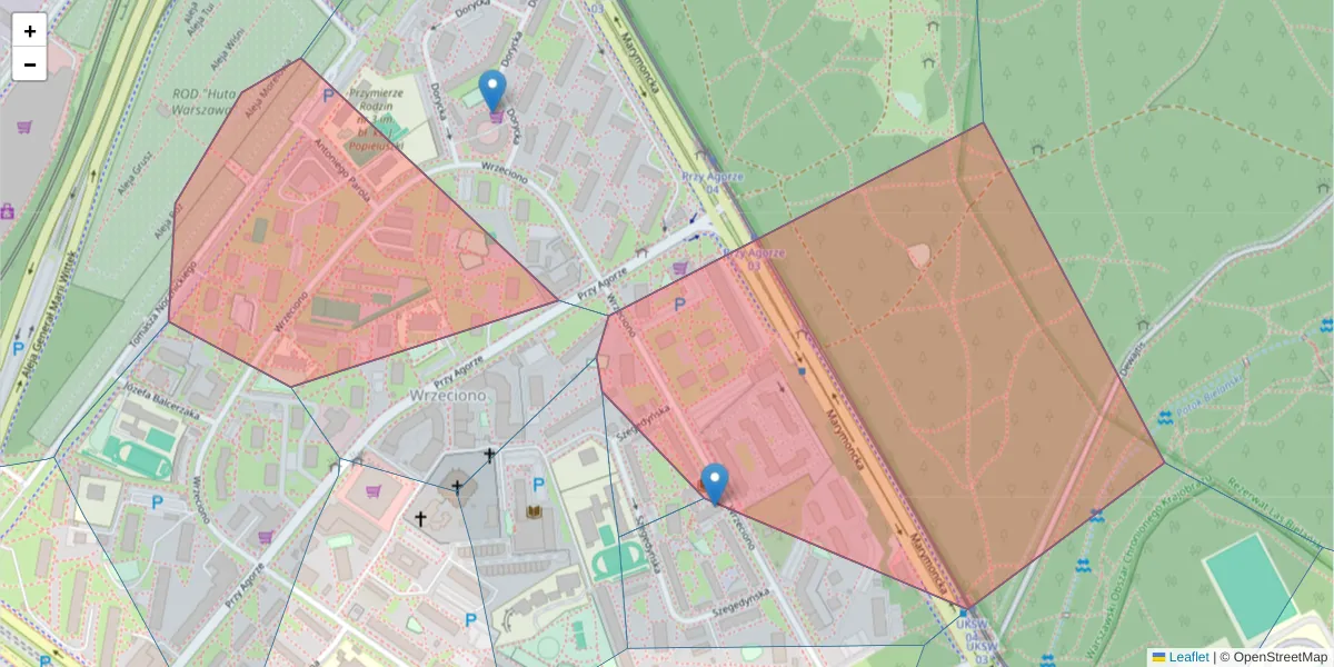 Szczegółowa mapa kodu pocztowego 01-963 z granicami, sąsiednimi kodami pocztowymi i urzędami pocztowymi