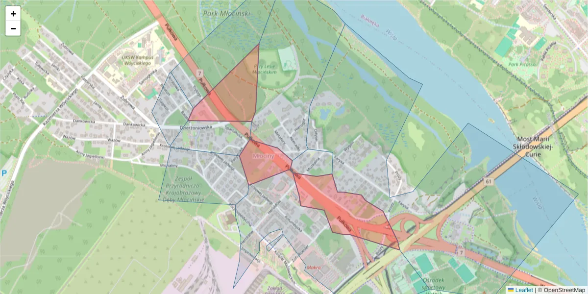 Szczegółowa mapa kodu pocztowego 01-969 z granicami, sąsiednimi kodami pocztowymi i urzędami pocztowymi