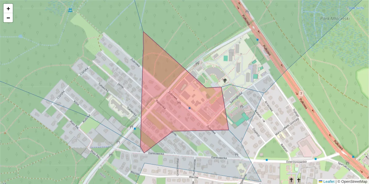 Szczegółowa mapa kodu pocztowego 01-978 z granicami, sąsiednimi kodami pocztowymi i urzędami pocztowymi