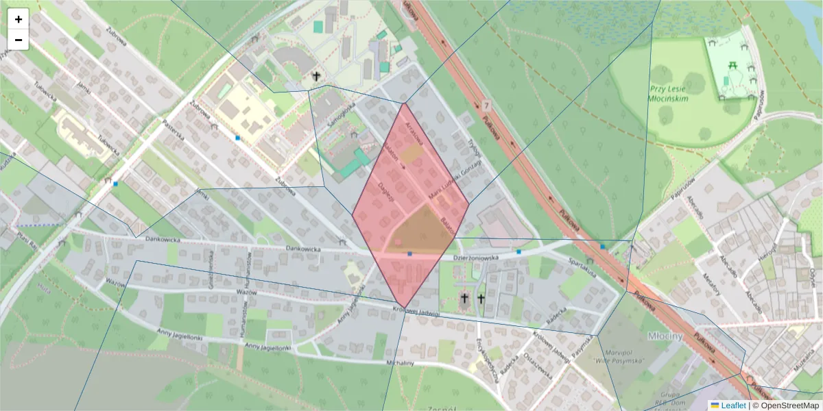 Szczegółowa mapa kodu pocztowego 01-981 z granicami, sąsiednimi kodami pocztowymi i urzędami pocztowymi