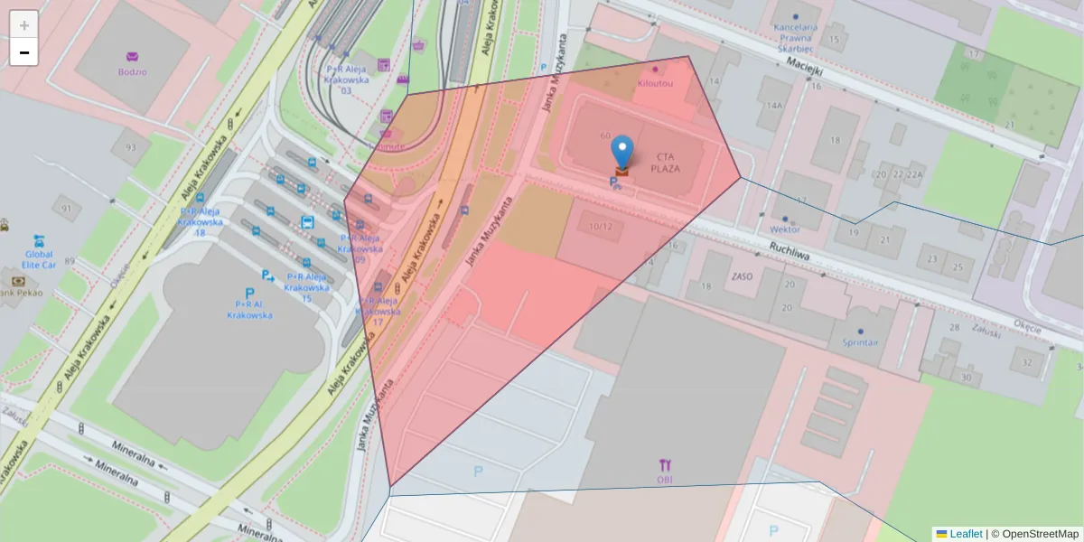 Szczegółowa mapa kodu pocztowego 02-188 z granicami, sąsiednimi kodami pocztowymi i urzędami pocztowymi