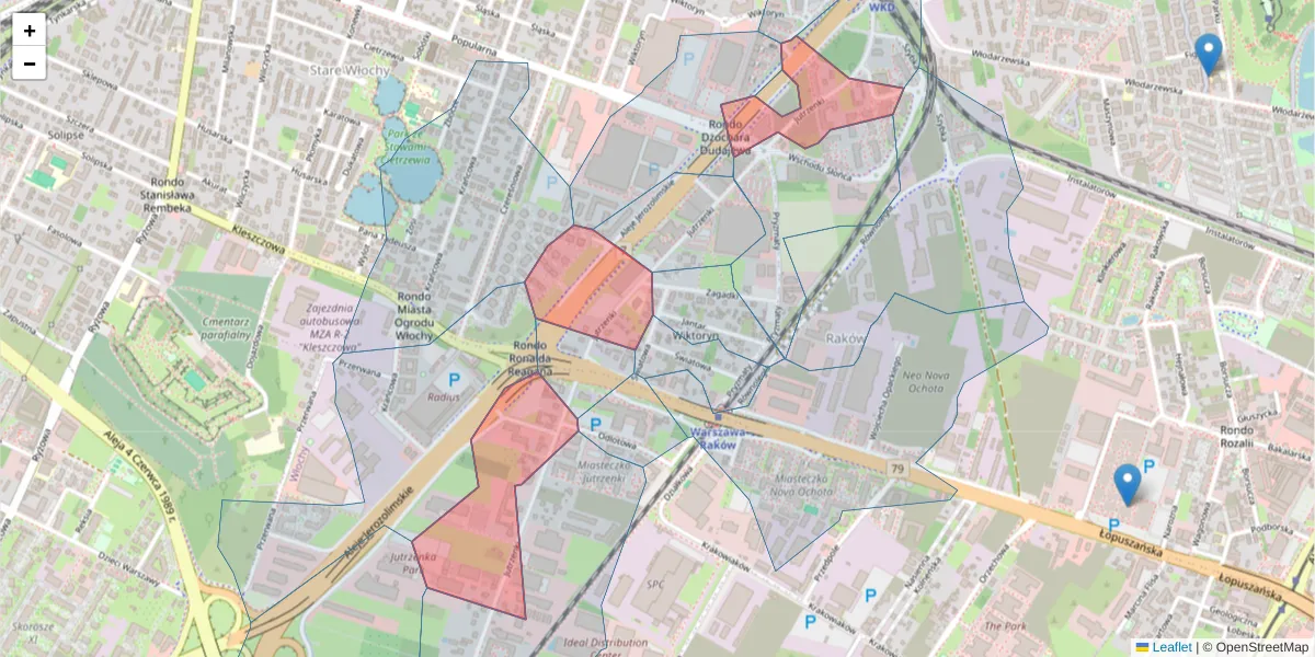 Szczegółowa mapa kodu pocztowego 02-231 z granicami, sąsiednimi kodami pocztowymi i urzędami pocztowymi
