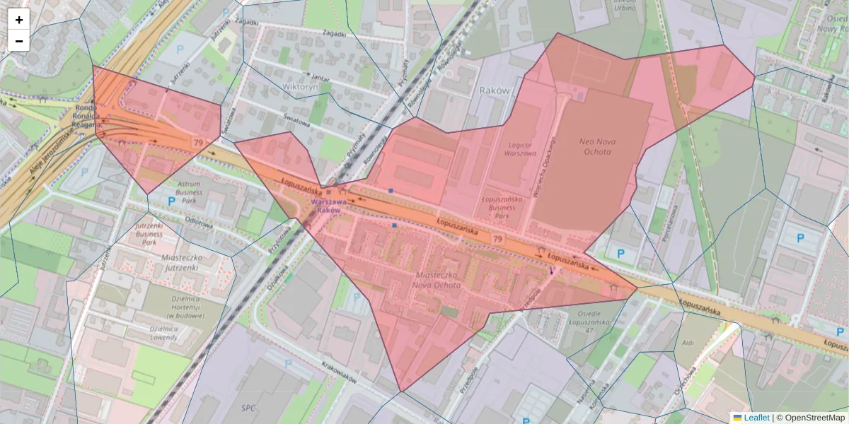 Szczegółowa mapa kodu pocztowego 02-232 z granicami, sąsiednimi kodami pocztowymi i urzędami pocztowymi