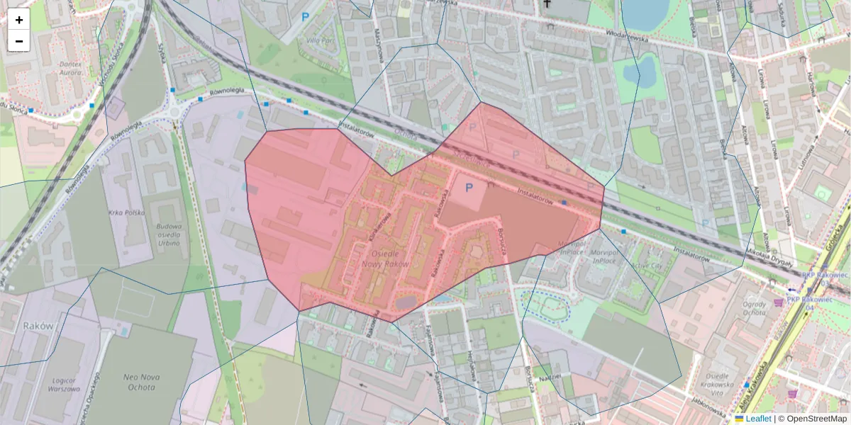 Szczegółowa mapa kodu pocztowego 02-237 z granicami, sąsiednimi kodami pocztowymi i urzędami pocztowymi