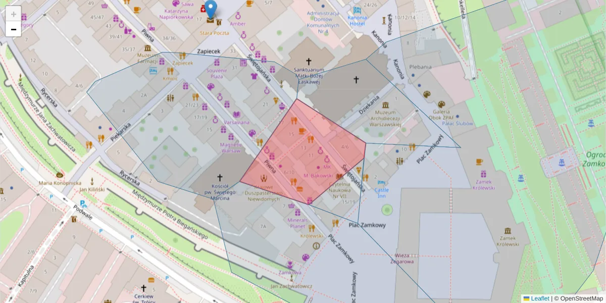 Szczegółowa mapa kodu pocztowego 02-266 z granicami, sąsiednimi kodami pocztowymi i urzędami pocztowymi