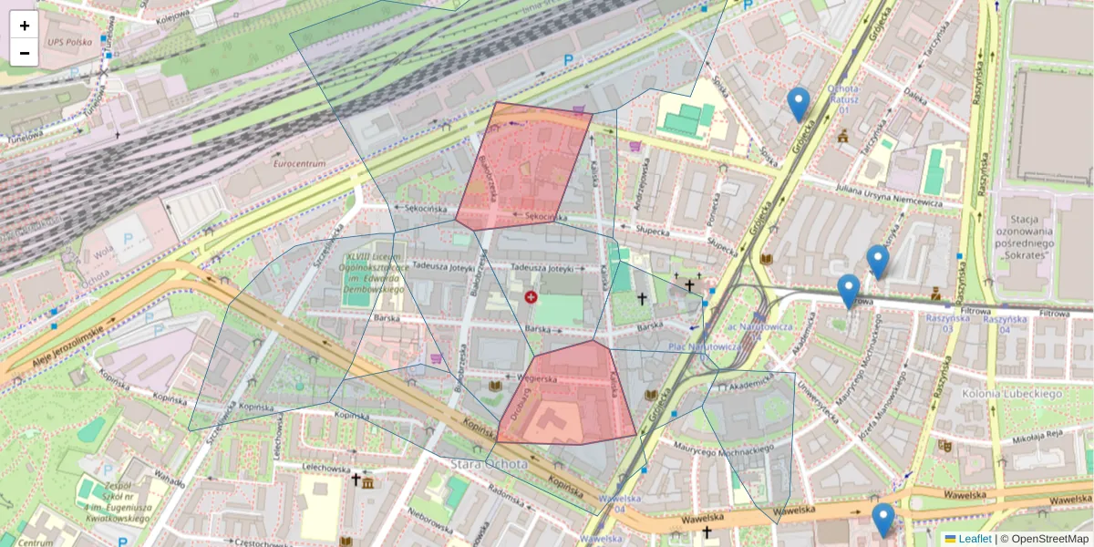 Szczegółowa mapa kodu pocztowego 02-316 z granicami, sąsiednimi kodami pocztowymi i urzędami pocztowymi