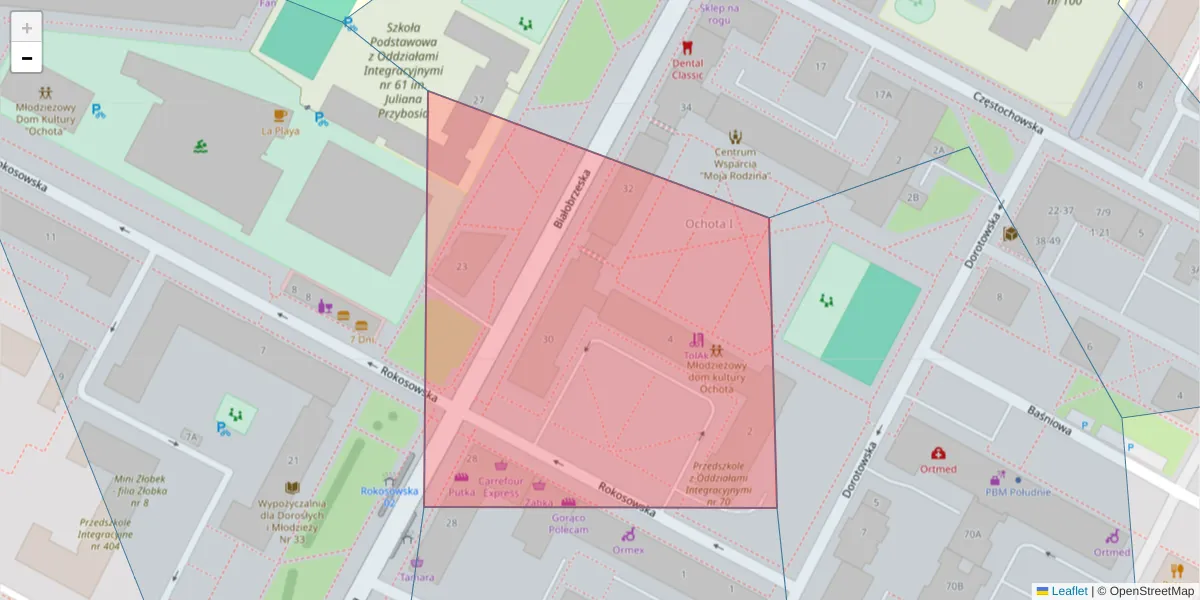 Szczegółowa mapa kodu pocztowego 02-348 z granicami, sąsiednimi kodami pocztowymi i urzędami pocztowymi