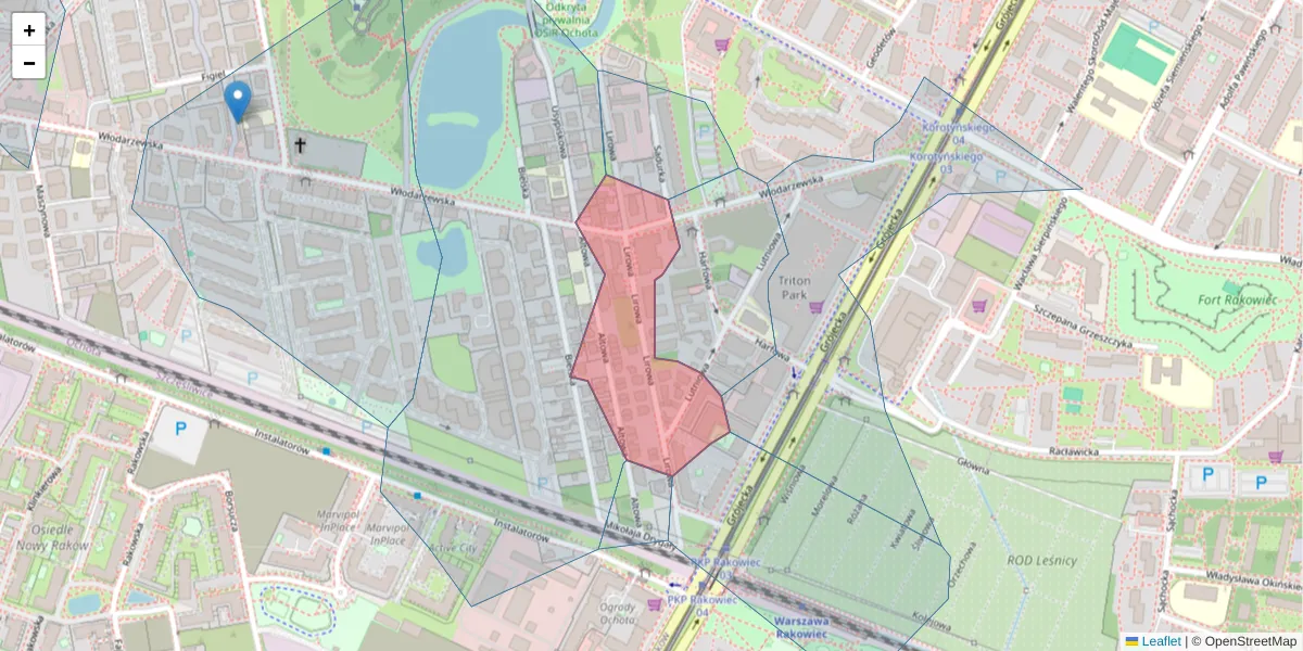 Szczegółowa mapa kodu pocztowego 02-387 z granicami, sąsiednimi kodami pocztowymi i urzędami pocztowymi