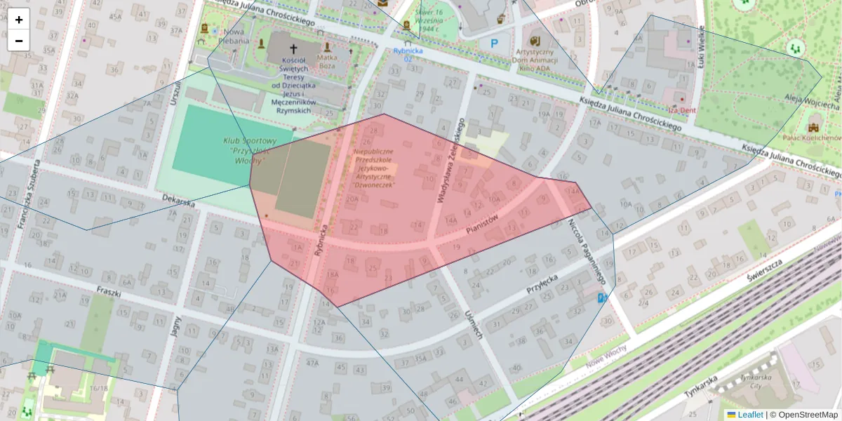 Szczegółowa mapa kodu pocztowego 02-403 z granicami, sąsiednimi kodami pocztowymi i urzędami pocztowymi