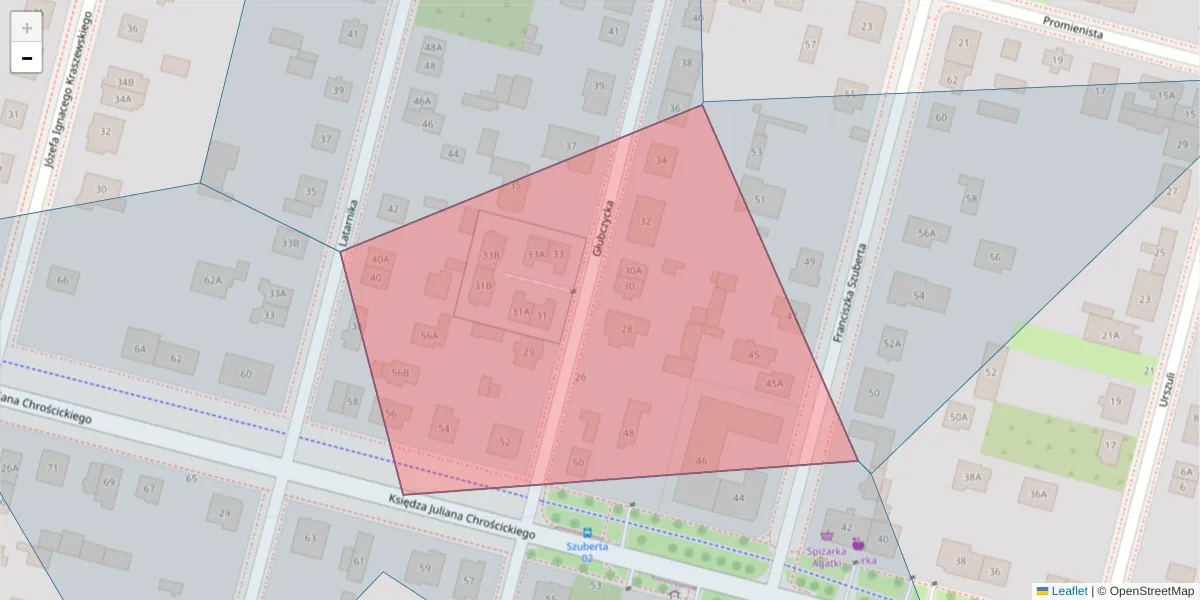 Szczegółowa mapa kodu pocztowego 02-424 z granicami, sąsiednimi kodami pocztowymi i urzędami pocztowymi