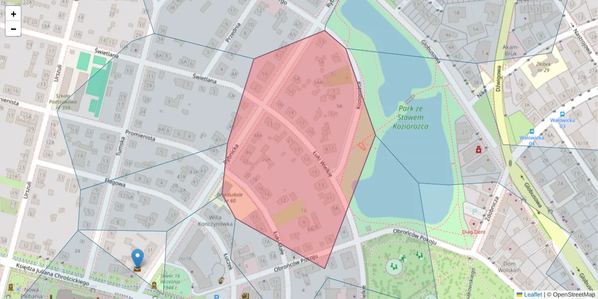 Szczegółowa mapa kodu pocztowego 02-434 z granicami, sąsiednimi kodami pocztowymi i urzędami pocztowymi