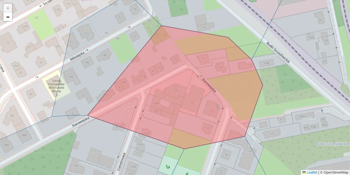 Szczegółowa mapa kodu pocztowego 02-458 z granicami, sąsiednimi kodami pocztowymi i urzędami pocztowymi