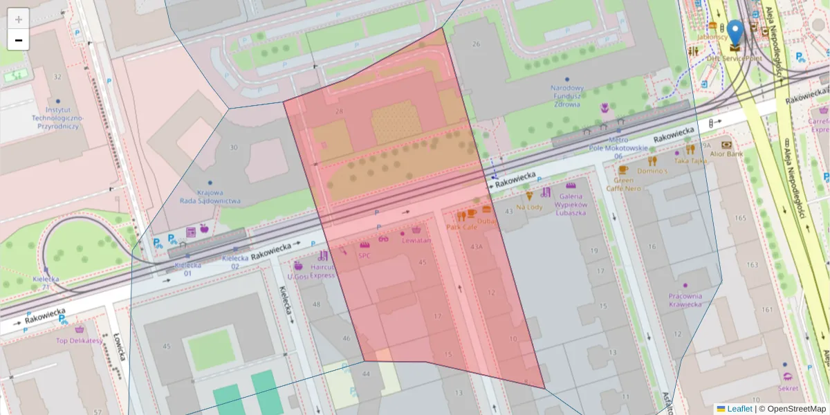 Szczegółowa mapa kodu pocztowego 02-528 z granicami, sąsiednimi kodami pocztowymi i urzędami pocztowymi