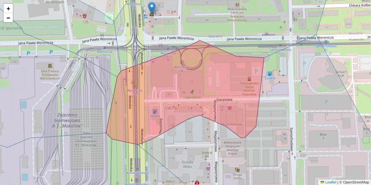 Szczegółowa mapa kodu pocztowego 02-651 z granicami, sąsiednimi kodami pocztowymi i urzędami pocztowymi