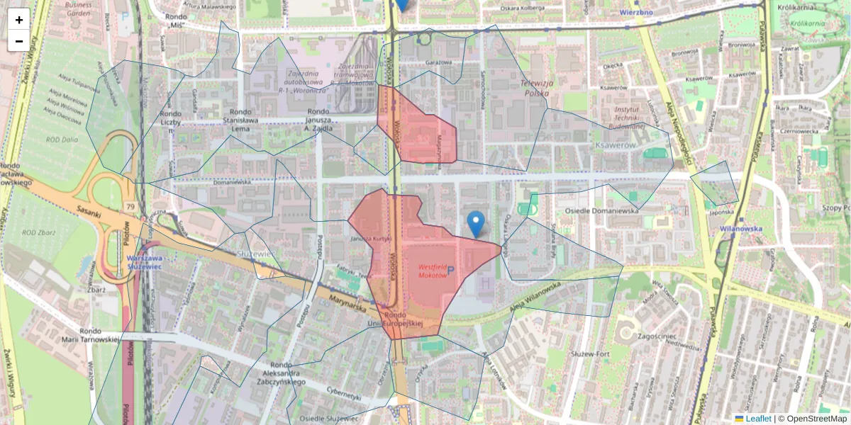 Szczegółowa mapa kodu pocztowego 02-675 z granicami, sąsiednimi kodami pocztowymi i urzędami pocztowymi