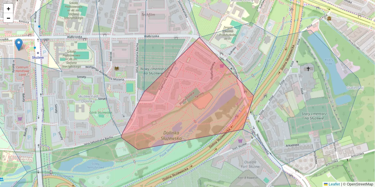 Szczegółowa mapa kodu pocztowego 02-680 z granicami, sąsiednimi kodami pocztowymi i urzędami pocztowymi