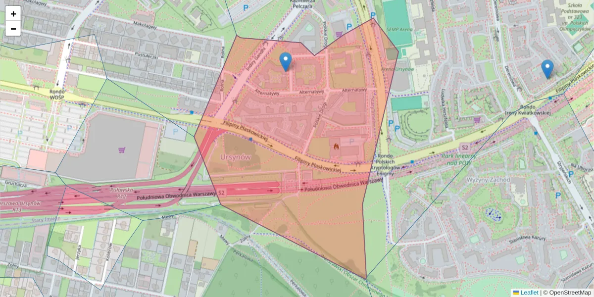 Szczegółowa mapa kodu pocztowego 02-775 z granicami, sąsiednimi kodami pocztowymi i urzędami pocztowymi
