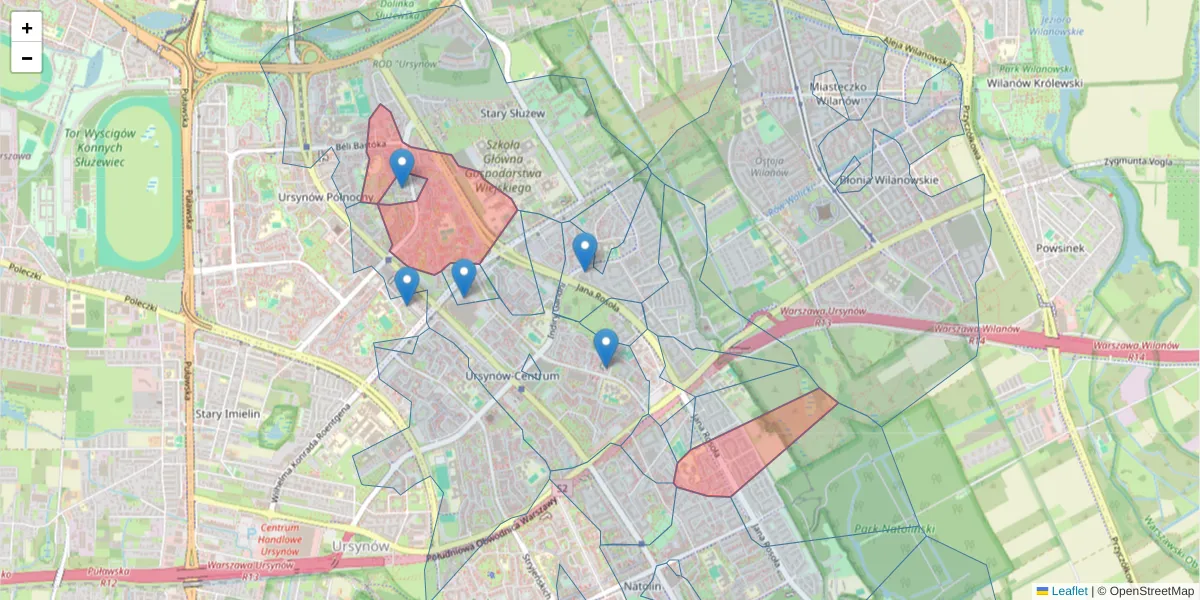 Szczegółowa mapa kodu pocztowego 02-786 z granicami, sąsiednimi kodami pocztowymi i urzędami pocztowymi