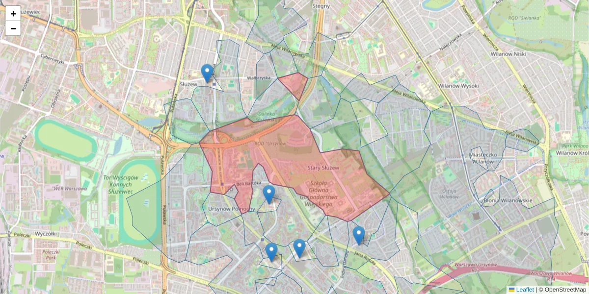 Szczegółowa mapa kodu pocztowego 02-787 z granicami, sąsiednimi kodami pocztowymi i urzędami pocztowymi