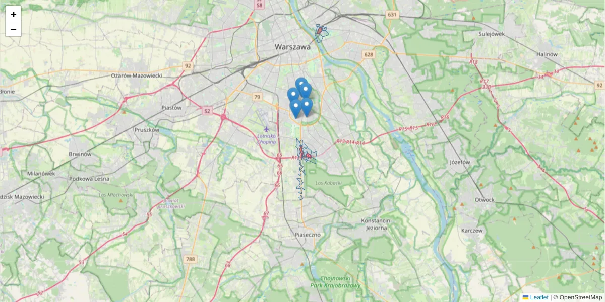 Szczegółowa mapa kodu pocztowego 02-801 z granicami, sąsiednimi kodami pocztowymi i urzędami pocztowymi